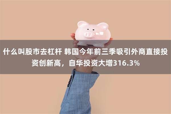 什么叫股市去杠杆 韩国今年前三季吸引外商直接投资创新高,自华投资大增316.3%