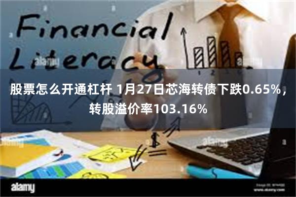 股票怎么开通杠杆 1月27日芯海转债下跌0.65%，转股溢价率103.16%