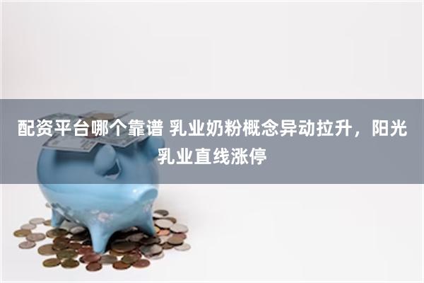 配资平台哪个靠谱 乳业奶粉概念异动拉升,阳光乳业直线涨停